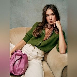 Sezane Gaspard Cardigan Nature Green